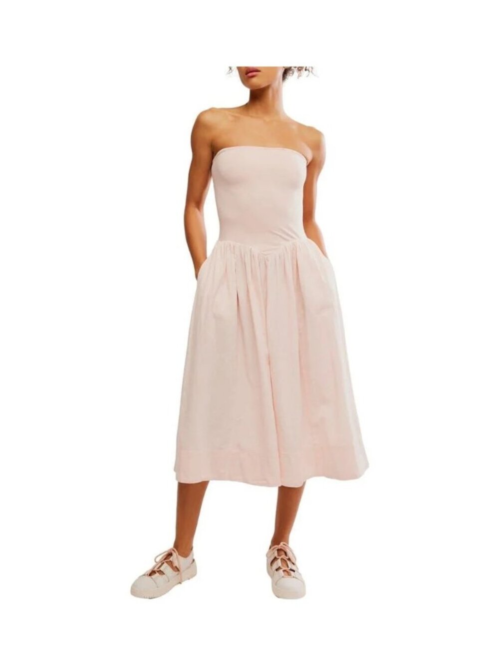 Free People Onda Strapless Tube Midi Dress